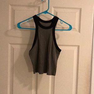 Army green & Black crop top